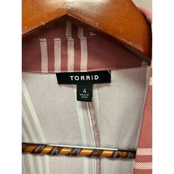 Torrid Mauve & White Stripe Suit Jacket Blazer sz 4X EUC - Picture 5 of 7